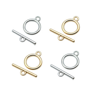 Cierre de Hebilla Redondo de Aleación Plateada para Fabricación de Pulseras en Color Plata y Oro - Product Image 1