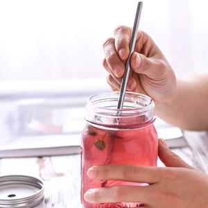 8*215mm argent <span class=keywords><strong>paille</strong></span> à boire réutilisable en <span class=keywords><strong>acier</strong></span> inoxydable <span class=keywords><strong>paille</strong></span> en vrac pailles en métal pour Smoothies gobelets Cocktail Milk Shake - Product Image 4