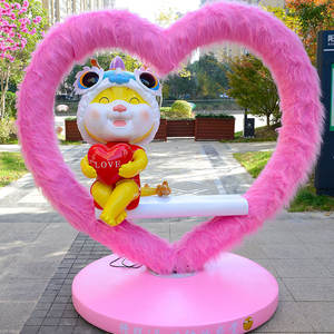 K606 escultura de danza del león chino fibra de vidrio hecho a mano 3D artesanía café Café vestíbulo Hotel tienda frente mascota de la suerte comercial - Product Image 5