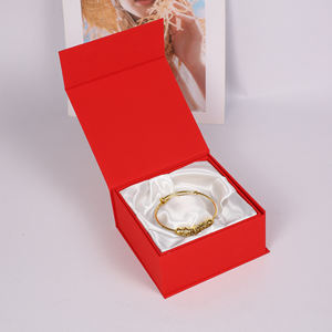 Boîte à bijoux en papier rouge à deux niveaux SUNNY PACK, dernier design, logo personnalisé, boîte de rangement pour bracelets, emballage pour bijoux - Product Image 3