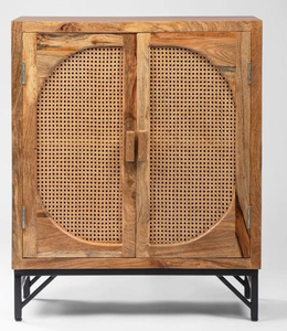 Buffet de salle à manger traditionnel en bois massif avec détails sculptés à la main, meuble de rangement classique en bois - Product Image 1