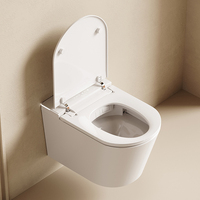 S030 Articles sanitaires : Ensemble WC suspendu mural avec cuvette de couleur personnalisable et réservoir encastré