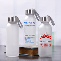 Gobelet en verre Simu en gros, ODM OEM, épaissi, en verre sodocalcique, transparent ou givré, bouteille d'eau de camping pour promotion en vrac