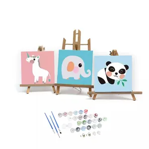 动物DIY数字绘画套装儿童图像数字绘画手绘儿童医生独特礼物20x20cm厘米