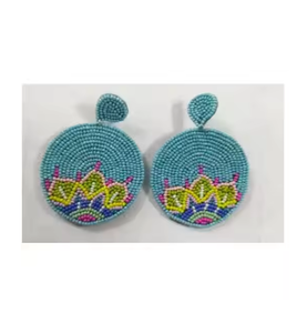 Pendientes de cuentas de semillas de ganchillo para mujer, joyería artificial multicolor con perla, pendiente Vintage de calidad Premium - Product Image 1