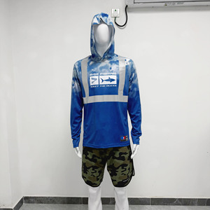 Chemise de pêche à capuche haute visibilité avec bande réfléchissante UPF50+ à manches longues, équipement anti-microbien pour la pêche de nuit et la course à pied - Product Image 5