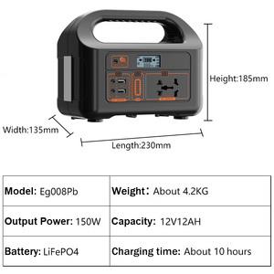 Estación de Energía Portátil al por Mayor de 100W 150W 200W, Generador Solar de Almacenamiento de Energía para el Hogar 110V 220V para Exteriores con LED - Product Image 6
