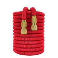 Tuyau d'arrosage extensible et rétractable avec buse et raccords en laiton, anti-fuite, pour l'irrigation de jardin et le lavage de voiture