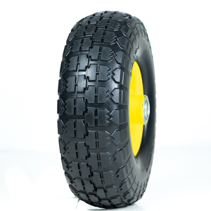 410/350-4 Pneumatisches PU-Schaum gummi rad mit Felgen rollen aus Aluminium legierung Flach frei drehbar Massives Nylon material 410/350-4 - Product Image 3