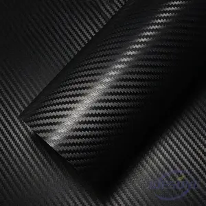 Fabriek Prijs Verwijderbare Lijm 3D 4D 5D 6D 7D Carbon Black Vinyl Film Mat Zwarte Kleur Auto Vinil Decoratie wrap Sticker