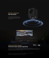 Barre de son 2.1 canaux Pro 300W de haute qualité avec Dolby Digital Plus, mode Film, ARC, Coaxial et woofer de 8 pouces