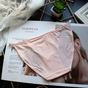 Wholesale Ribbon Iron Ring Sexy Silk <strong>slip</strong> Women's Low Waist Underwear Women's Ice Panties - Product Image 4