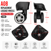 Kit de réparation de roulettes de bagages A08, ensemble complet de remplacement de roulettes de valise avec pack de vis et tournevis