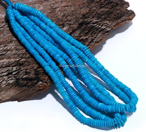 Perles de Turquoise Naturelle Heishi en Forme de Pneu 6-7mm, Perles Lisses en Turquoise en Forme de Roue, Prix de Gros, Fil de Perles de Pierres Précieuses en Vrac 16 Pouces - Product Image 6