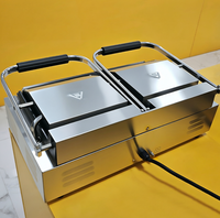 Großhandel Elektronischer Tischgrill, Kommerzieller Doppelplatten-Kontaktgrill, Haushalts-Panini-Grill aus Edelstahl, Einfache Reinigung, CE-zertifiziert