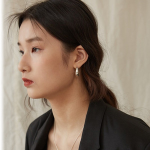 Pendientes de aro de lujo versátiles de <span class=keywords><strong>Plata</strong></span> de Ley 925 al por mayor para mujer para fiestas y regalos - Product Image 5