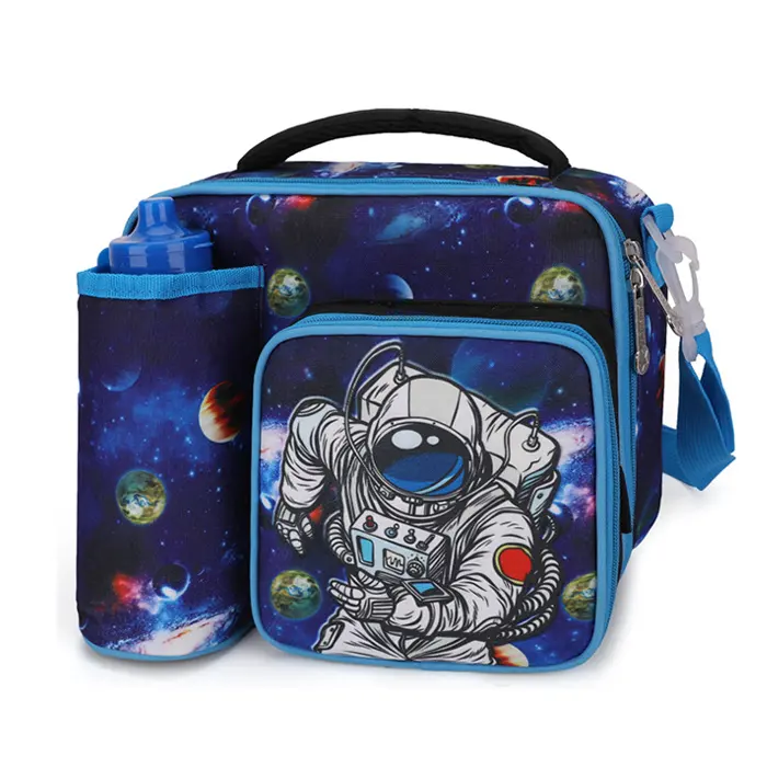 Destacável 3 Em 1 Saco Refrigerador Com Garrafa De Água Titular Organizador Cartoon Design Kids Lunch Bag