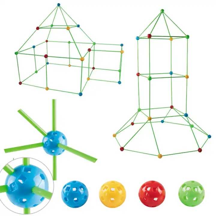 Paquete Personalizado Niños Regalo Educativo Interior DIY Juguete Carpa Construcción Fuerte Kit de Construcción