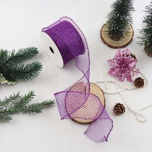 Pita Jala Stok warna pink ungu biru perak dengan Glitter untuk Pembuatan Pita DIY, Pembungkus Kado, Pohon Natal - Product Image 4