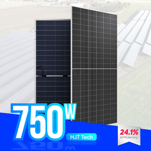 แผงโซลาร์เซลล์แบบ N ชนิด HJT Topcon กำลังไฟ 700W 720W 750W รับประกัน 30 ปี ขายส่งสำหรับบ้าน โมดูลโซลาร์เซลล์แบบสองหน้า คลังสินค้ายุโรป - Product Image 1
