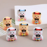 Mignon ours en résine écologique en trois dimensions, petit accessoire, cadeau d'affaires, ornements