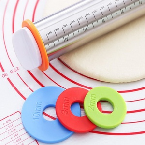 Wholesale Stainless Steel Adjustable <b>Rolling</b> Pin With Thickness Rings Guides - Product Image 3
