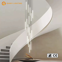 Lampe suspendue LED en aluminium, style luxueux pour villa, salon, hall d'hôtel, éclairage énergétique, lustre décoratif d'intérieur