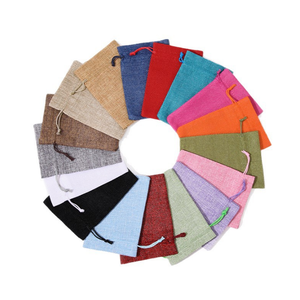 Pochette à cordon en toile de jute multicolore, sac cadeau écologique en jute pour bijoux, cadeaux de mariage, bonbons, rangement de petits objets - Product Image 5