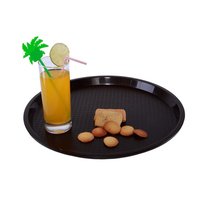 Nouveau plateau de service design en PP, plateau de service en plastique tressé, plateau rond antidérapant pour bar, chambre d'hôtel, ensemble de plateaux pour restauration rapide