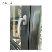 Modèle de fenêtre de porte en alliage d'aluminium de couleur bois au design moderne pour villa auvent de sous-sol battant pivotant style ouvert en acier inoxydable