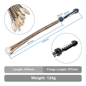 BANSEY Fouet en cuir PU tressé 630 mm avec poignée à pampilles multi-brins, outil érotique pour les jeux préliminaires et les ébats passionnés en couple - Product Image 6