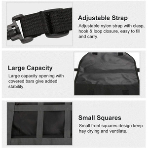 Bolsa para Heno de Caballo 60x25x48cm, Comedero Lento, Bolsa de Almacenamiento, Negra, Tela Oxford 600D - Product Image 3
