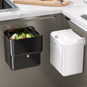 Wall Mounted Trash Can Rectangular Indoor Kitchen Waste Storage Bin With Odor Proof Lid Large Capacity - Product Image 1