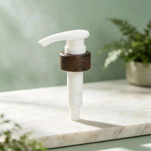 33/410 4cc Plastic Lotion Pump With Wood Grain Ring Left Right Lock <b>Dispenser</b> Pump For <b>Shampoo</b> Lotion Hand Soap Cosmetic Bottle - Product Image 5