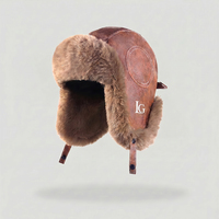 Gorros de invierno cálidos para caza, ciclismo, con orejeras, de cuero, de felpa gruesa, con logotipo bordado personalizado, estilo Ushanka