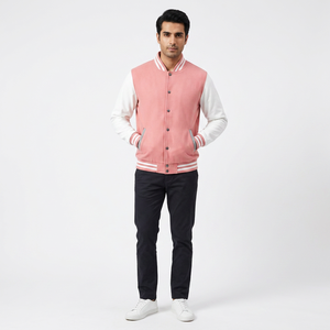 Fashionable High Quality Unisex Wear Stylish <b>Baseball</b> Letterman Varsity <b>Jacket</b> <b>Men</b> Casual Stand Front 100% Cotton Breathable - Product Image 1