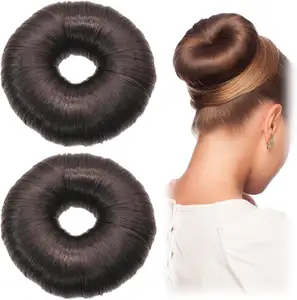Sentetik saç Bun Hairpiece Donut Chignon Bun kadınlar için elastik lastik bant postiş Updo