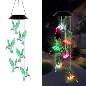 Solar Hummingbird Wind Chime <b>Led</b> Color Changing Outdoor Garden Decor Hanging Waterproof Solar Powered <b>Light</b> - Product Image 1