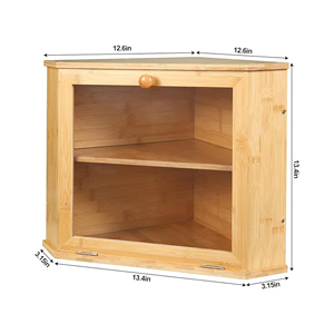 Chất lượng cao hai lớp Tre hộp bánh mì nhà bếp tùy chỉnh nhà bếp thực phẩm lưu trữ container - Product Image 2