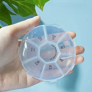 Boîte à pilules multicolore en PP avec logo personnalisé, résistante aux enfants, pour voyage, organiseur hebdomadaire 7 jours, vitamines - Product Image 3
