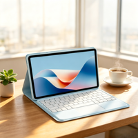 Étui clavier détachable bleu avec pavé tactile pour iPad 10.9 2022, housse en cuir PU avec support pour stylet
