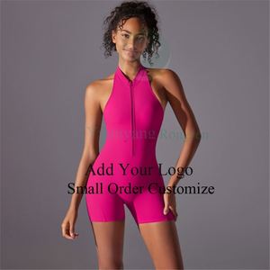 Combinaison <span class=keywords><strong>sexy</strong></span> sans manches à dos ouvert avec fermeture éclair sur le devant pour <span class=keywords><strong>femme</strong></span>, idéale pour le yoga et la gym - Product Image 2