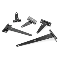 Charnières en fer noires en forme de T, longues, pour porte de hangar, charnière à sangle à 270 degrés pour meubles, armoires, placards