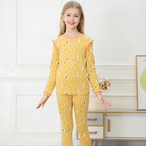 Ensemble pyjama printemps pour enfants ensemble 2 pièces à manches longues pyjamas en coton pour enfants vente en gros - Product Image 1