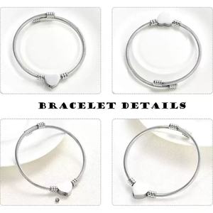Stainless Steel Heart Shape Ashes Bangle <b>Memorial</b> Keepsake <b>Bracelet</b> Silver Tone Funeral Gift - Product Image 5