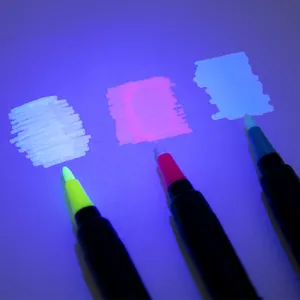 3colors uv light marker pen invisible Ink black light UV purple Spy Pens