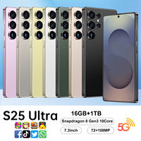 Version Globale S25 Ultra Smartphone Écran OLED HD 7,3 Pouces 144Hz Deca Core 16Go+1To Déverrouillage Facial Double SIM 5G Android 16 108MP