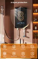 Calentador de Agua Instantáneo sin Tanque CE 8500W 220V 304SS para Baño, Uso en Ducha, IPX4 Impermeable, Control Táctil, Ahorro de Energía