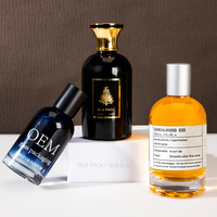 Flacon de parfum pour homme personnalisé noir 100 ml avec estampage doré, parfum original français pour homme, atomiseur, flacon de parfum luxueux avec boîte d'emballage