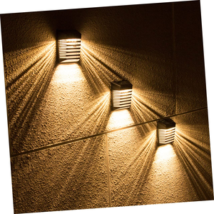 Lampes solaires LED carrées pour clôture, éclairage extérieur, étanche IP54, applique murale noire pour jardin, cour, hôtel, villa, décoration - Product Image 5